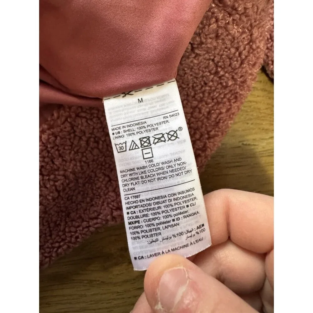 Old Navy Women Size Medium Jacket Teddy Sherpa Fleece Buttons Winter Preppy City